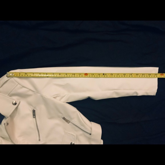 Mark & Morten White Vegan “Leather” motorcycle jacket (small) - Picture 5 of 10